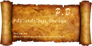 Pöstényi Dorina névjegykártya